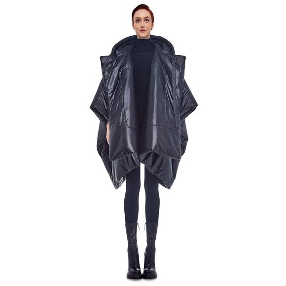 Norma Kamali Sleeping Bag Blanket Coat - M/L - Black - Picture 1 of 3